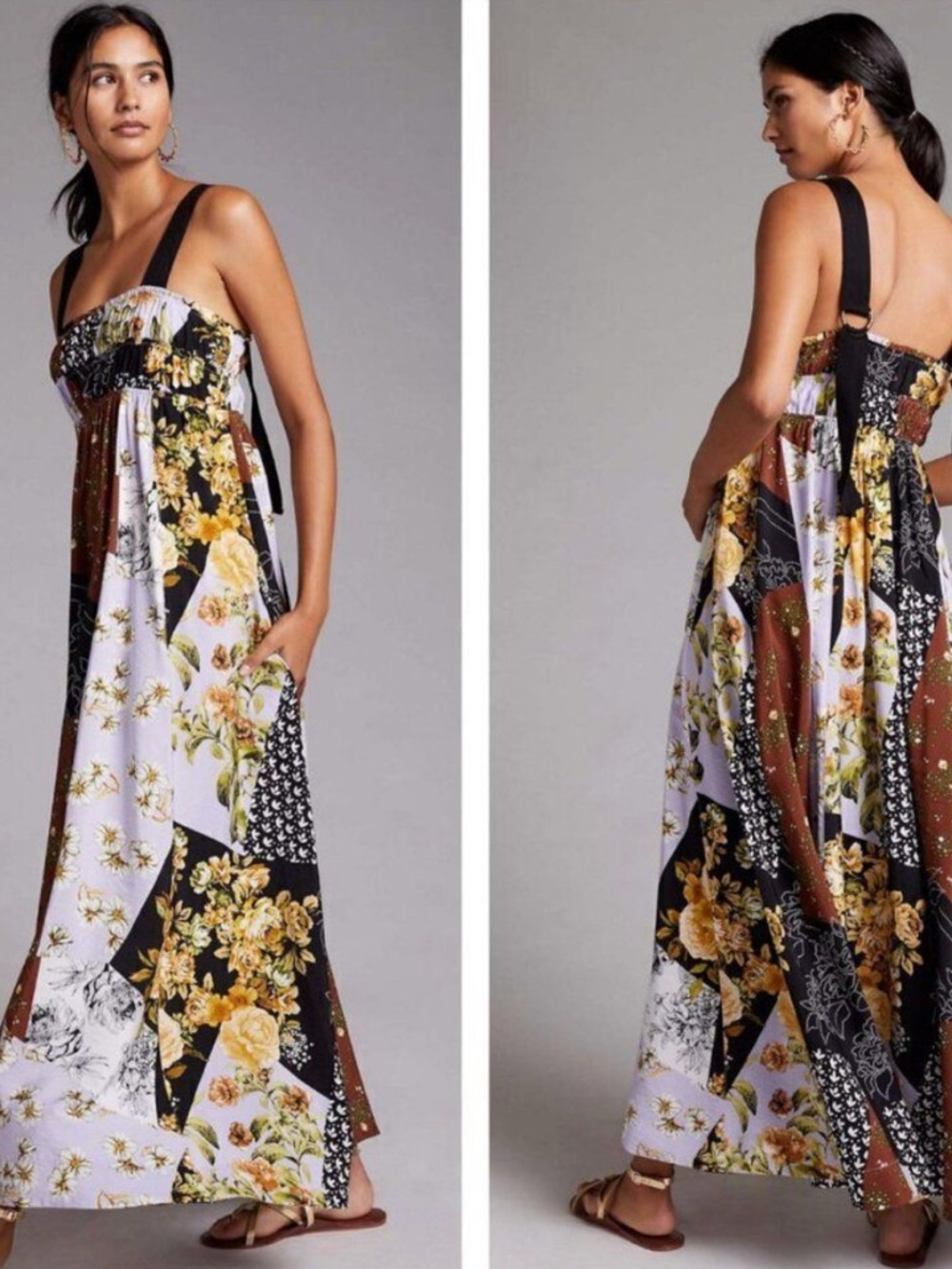 Maeve by Anthropologie Patchwork Floral Spring Maxi Dress XS
